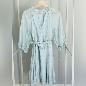 New York & Company Light Blue Long Sleeve Dress